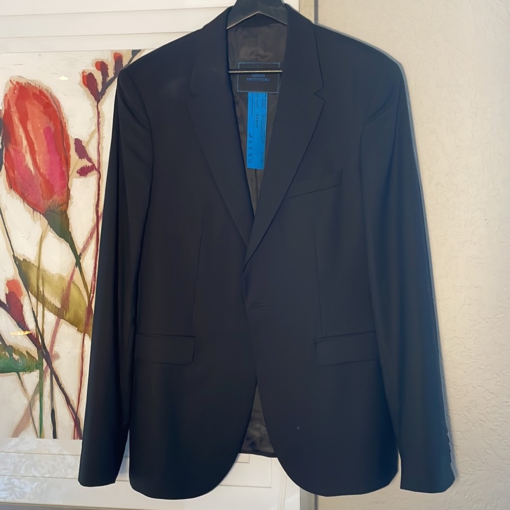 Urban Outfitters Black Men’s Suit Skinny Fit 40 Blazer 34 Pants